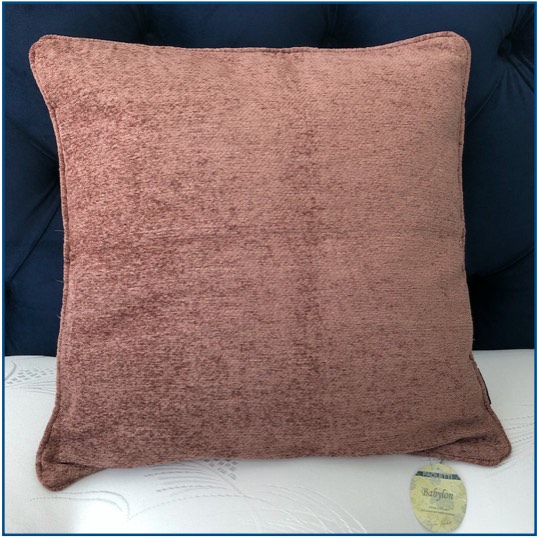 Plain chenille brown cushion cover