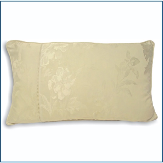 Rectangle ivory cushion cover with delicate floral design