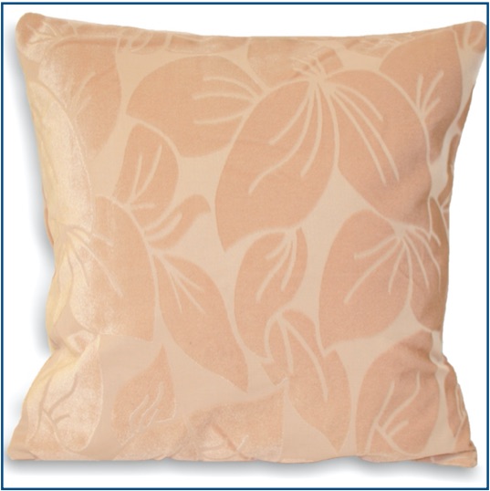 Magnolia cushion cover with velvet leaf design