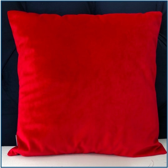 Red velvet cushion cover