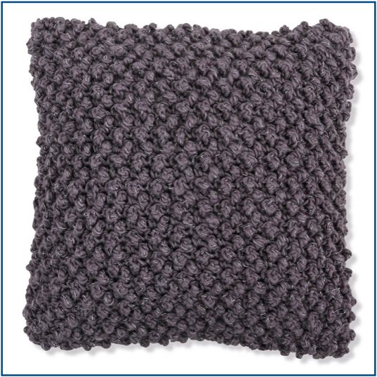 Charcoal, textured grey cushion cover with interwoven silver thread
