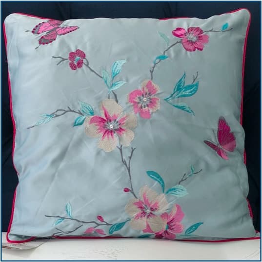 duck egg and pink cushions