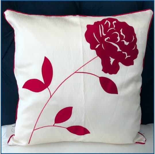 Floral Trail Red Cushion Cover