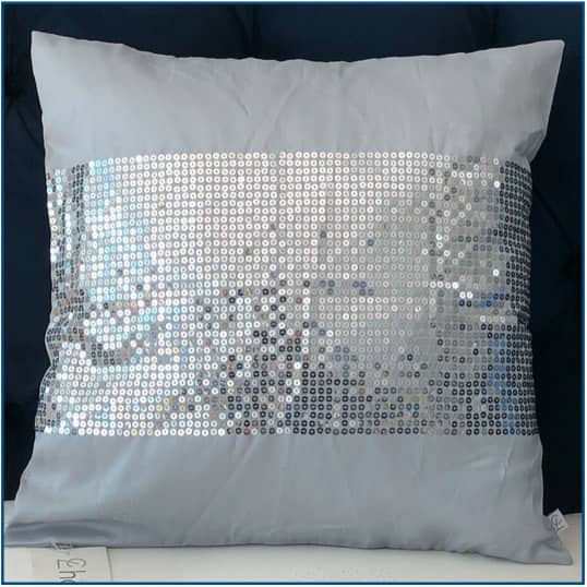 Silk Sequin Silver Cushion Cover