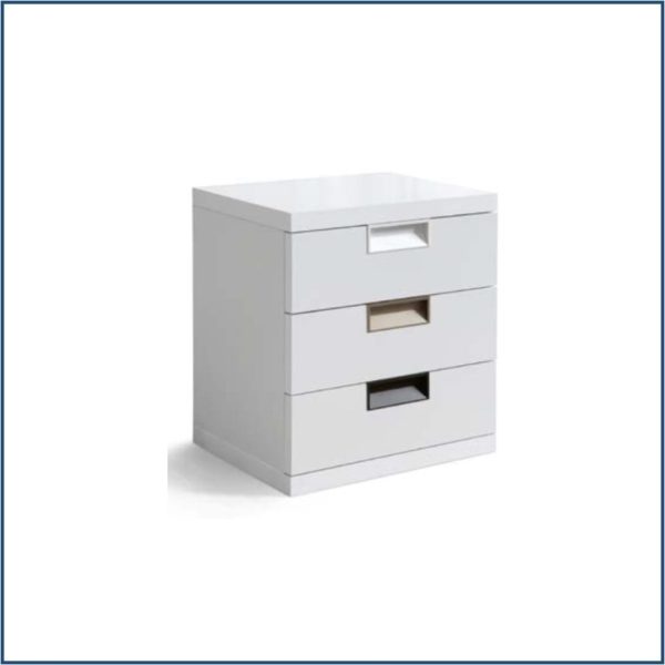 Wooden Bedside Table with 3 Overlay Drawers