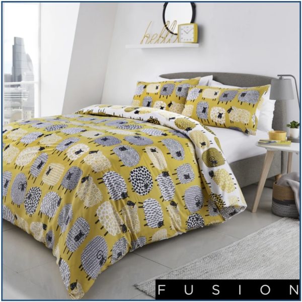 Dotty Sheep Ochre Duvet Set