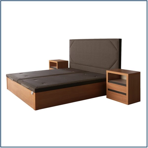 Wooden Bedside Table with 2 Inset Drawers & Shelf