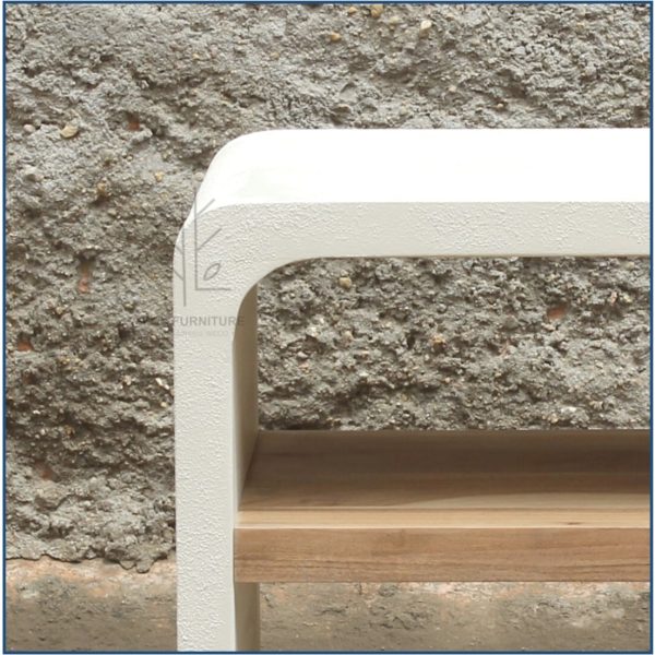 Ibiza Cement Effect Bedside Table with Shelf 1