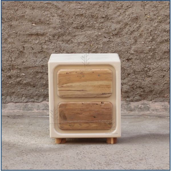 Ibiza Cement Effect Bedside Table with drawers 1